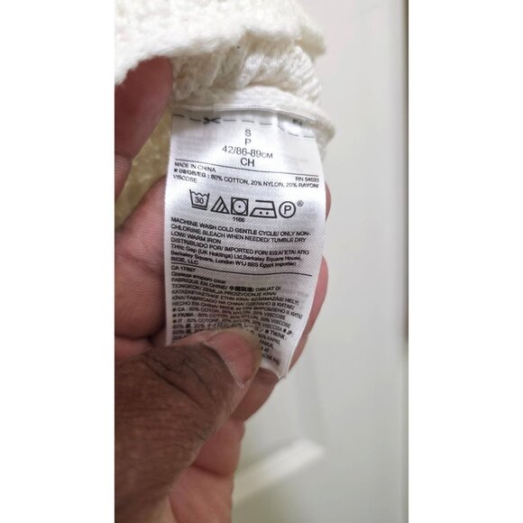 Banana Republic White Crochet Short Sleeve Top Scalloped Edges Back Zipper Women - Picture 6 of 6